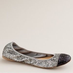 Jcrew lula glitter ballet flats